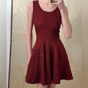 ALAIA Burgundy Knit Mini Dress Size FR 42